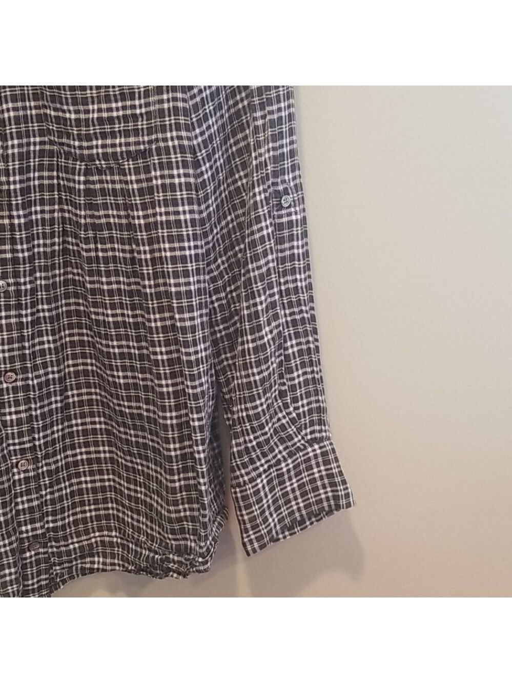 Joie Plaid Cotton Long Sleeve Button Down Shirt - Picture 4 of 8